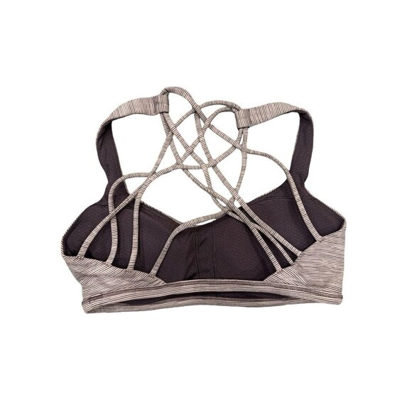 Lululemon Free To Be Wild Bra Light A/B Sz 4 Purple Gray Stripes - Picture 2 of 4